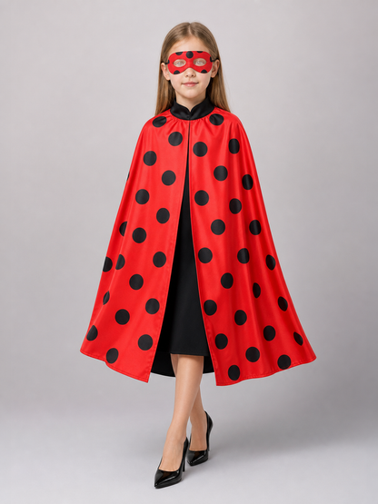 Polka Dot Carnival Jumpsuit Costume with Mask