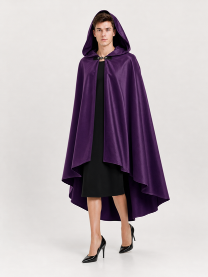 Purple Hooded Medieval Costume Cloak