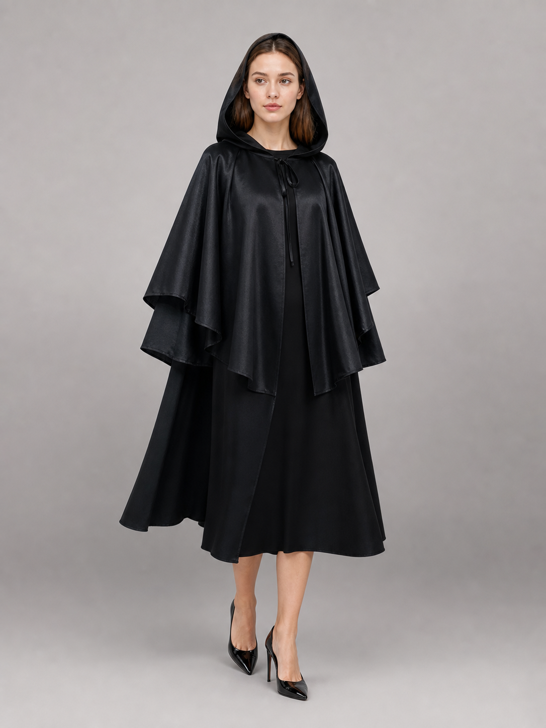 Black Hooded Costume Cloak for Cosplay