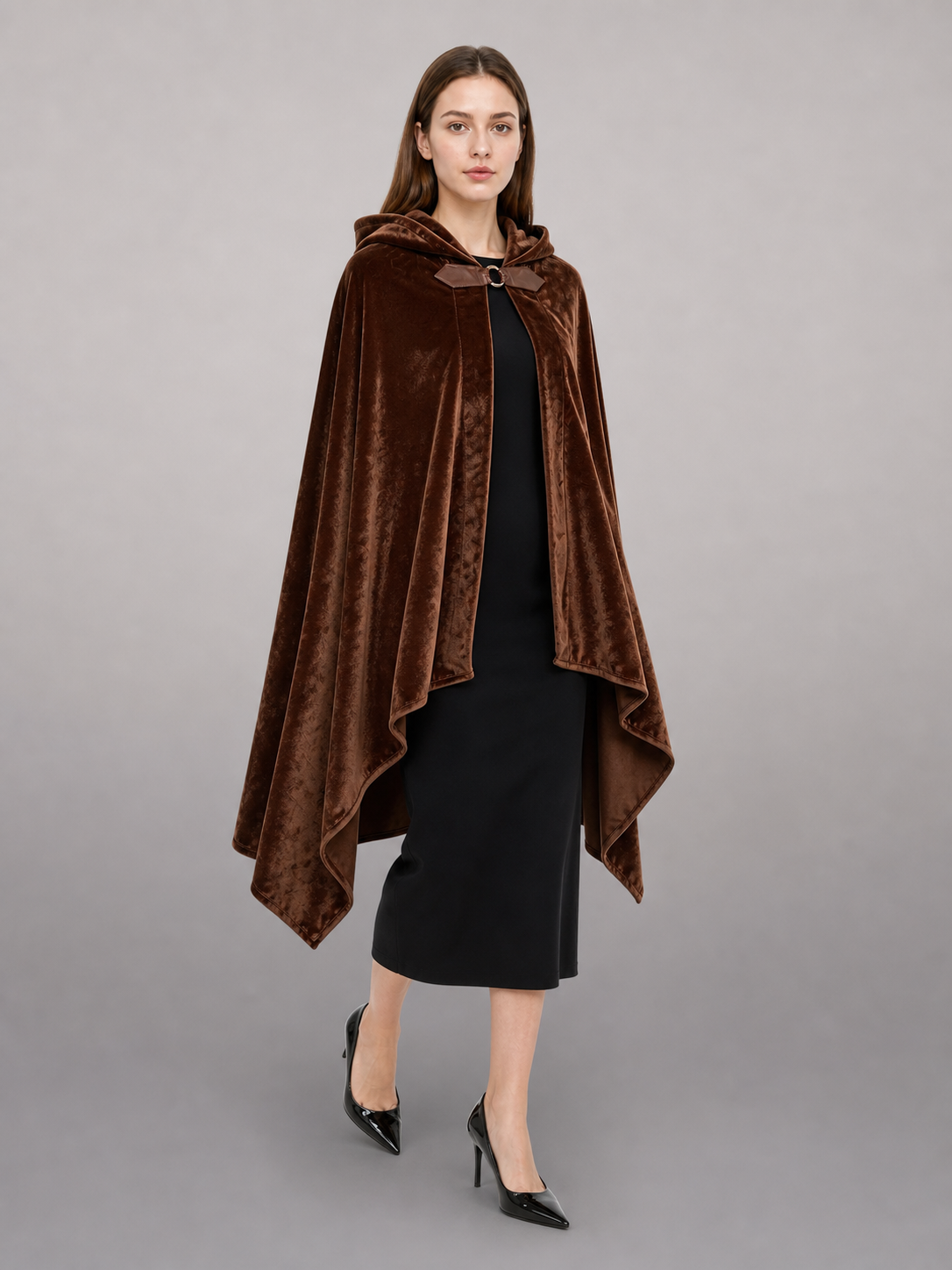 Brown Carnival Cloak with Hood