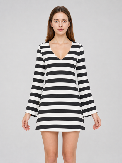 Striped Costume with Hat for Cosplay and Parties