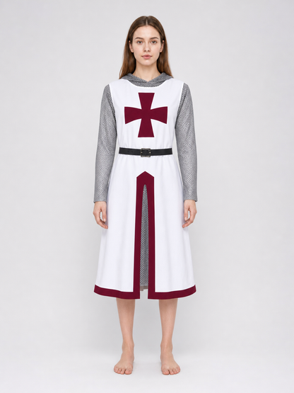 Medieval Costume with Cross, Cloak, and Belt