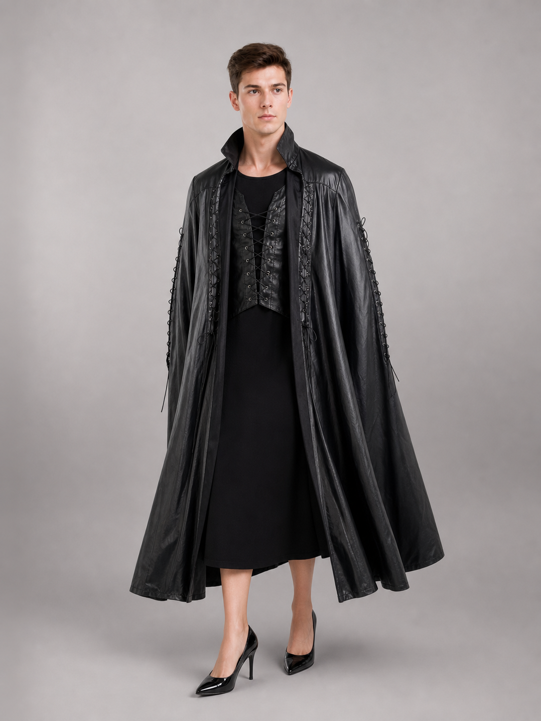 Black Gothic Cloak Costume for Cosplay