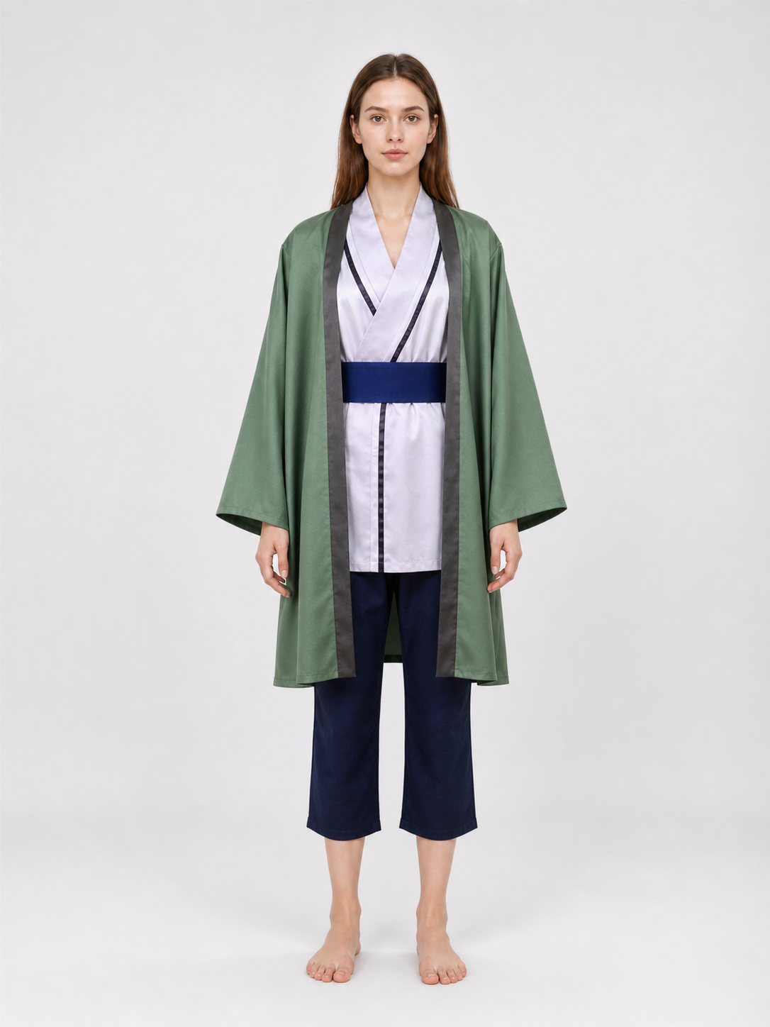 Tsunade Cosplay Costume: Robe, Top, Belt, and Pants