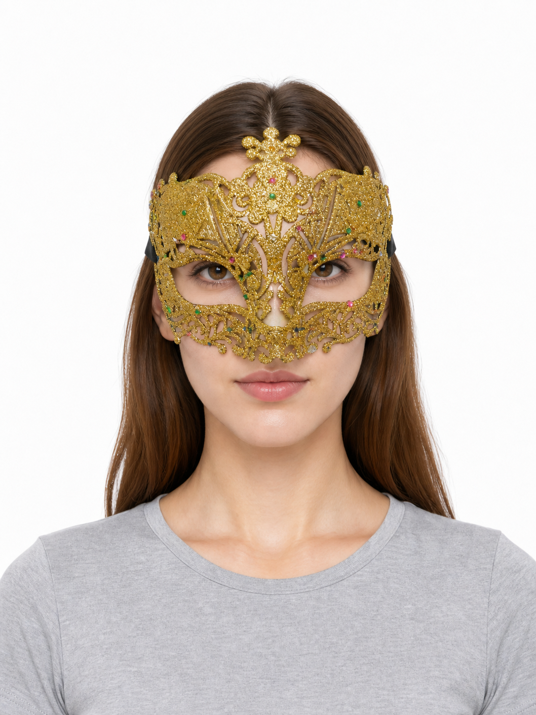 Masquerade Eye Mask with Gold Glitter
