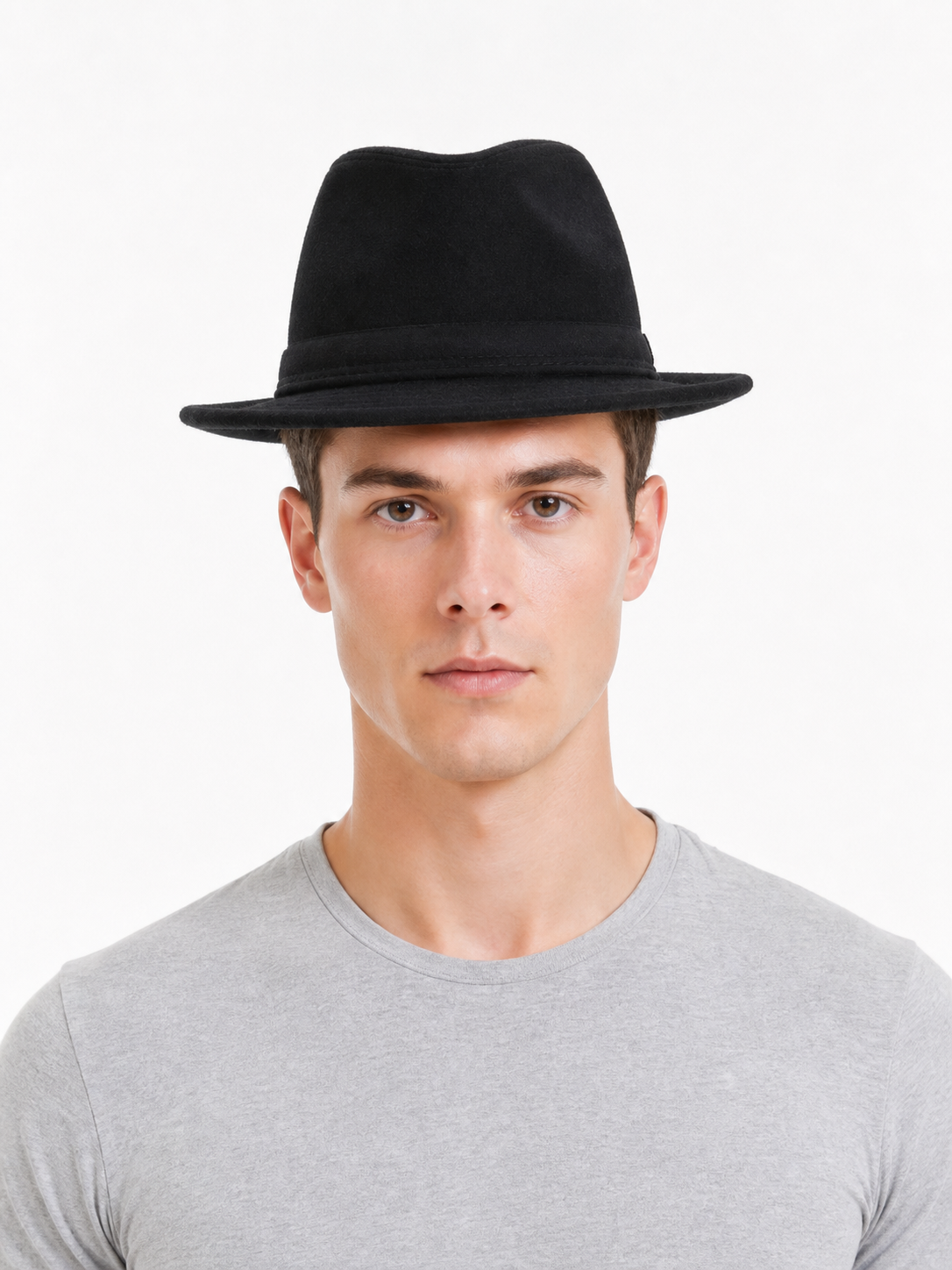Black Carnival Fedora Hat with Wide Brim