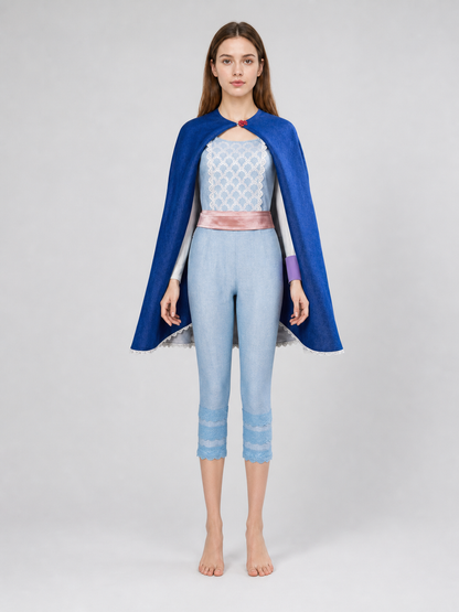 Cosplay Costume with Cape, Top, and Pants
