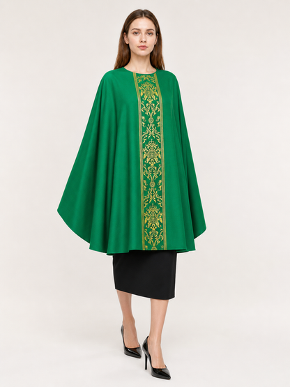 Green Hooded Carnival Cloak for Cosplay