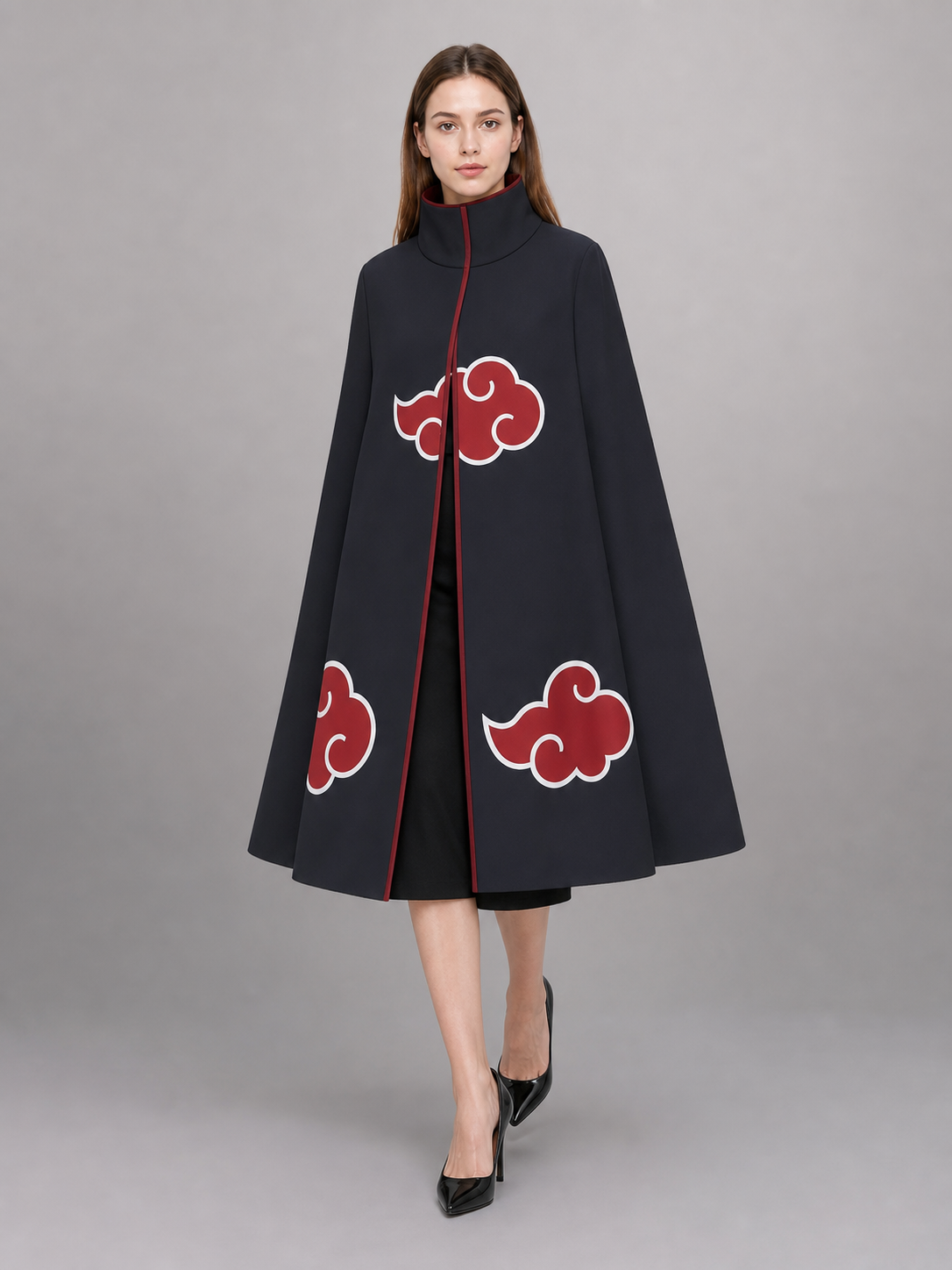 Dark Blue Carnival Cloak with Red Clouds