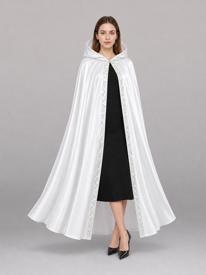 White Hooded Costume Cape, Medieval