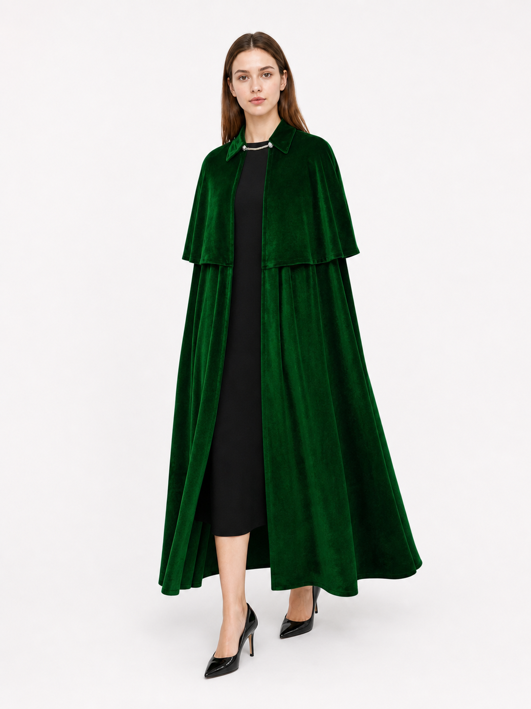 Dark Green Carnival Cape for a Costume