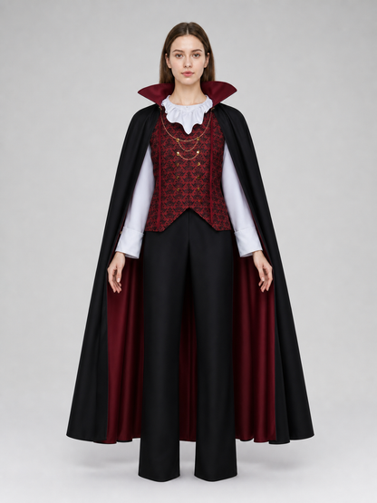 Vampire Cosplay Costume with Cape and Chains