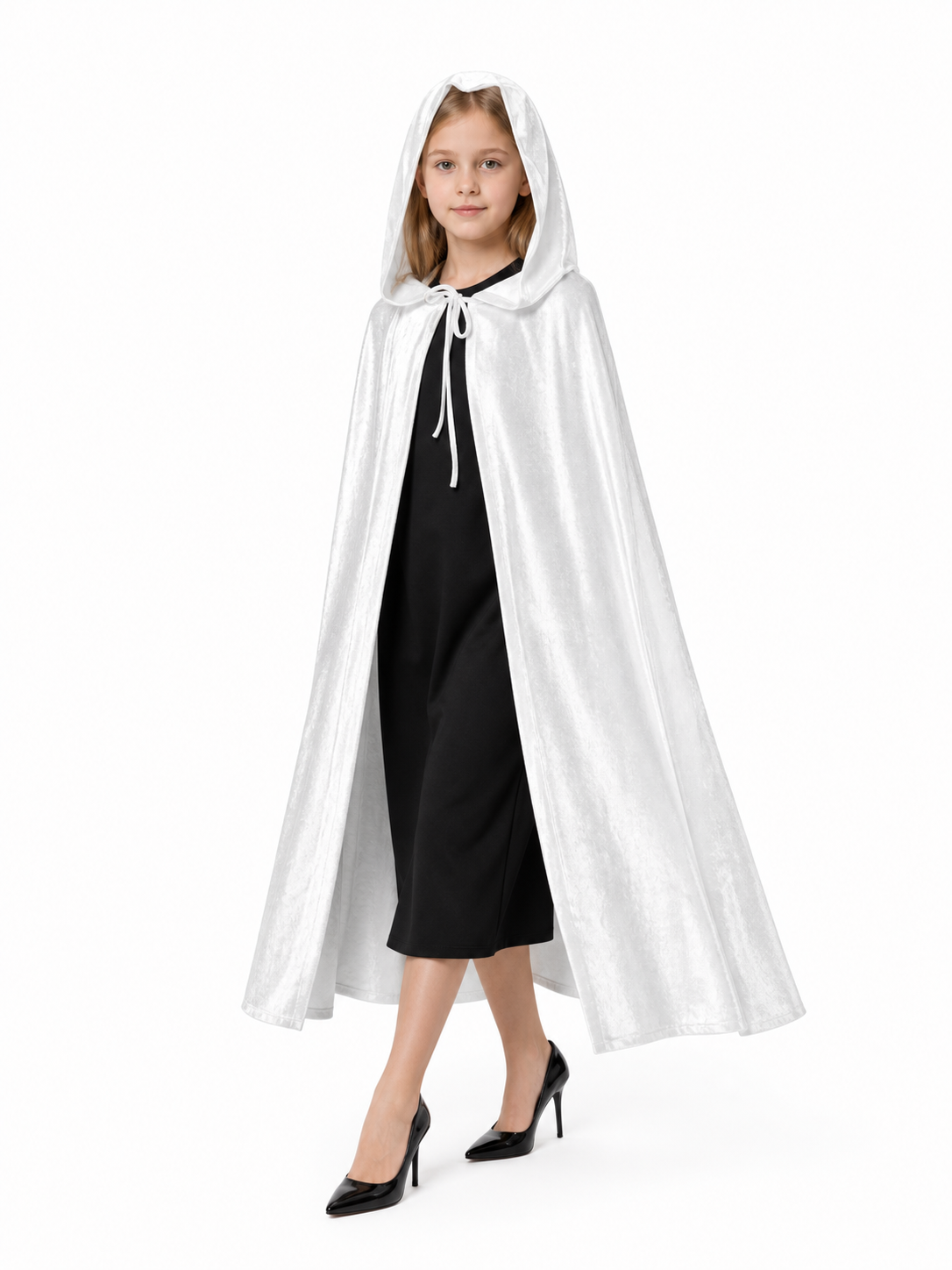 White Hooded Costume Cloak