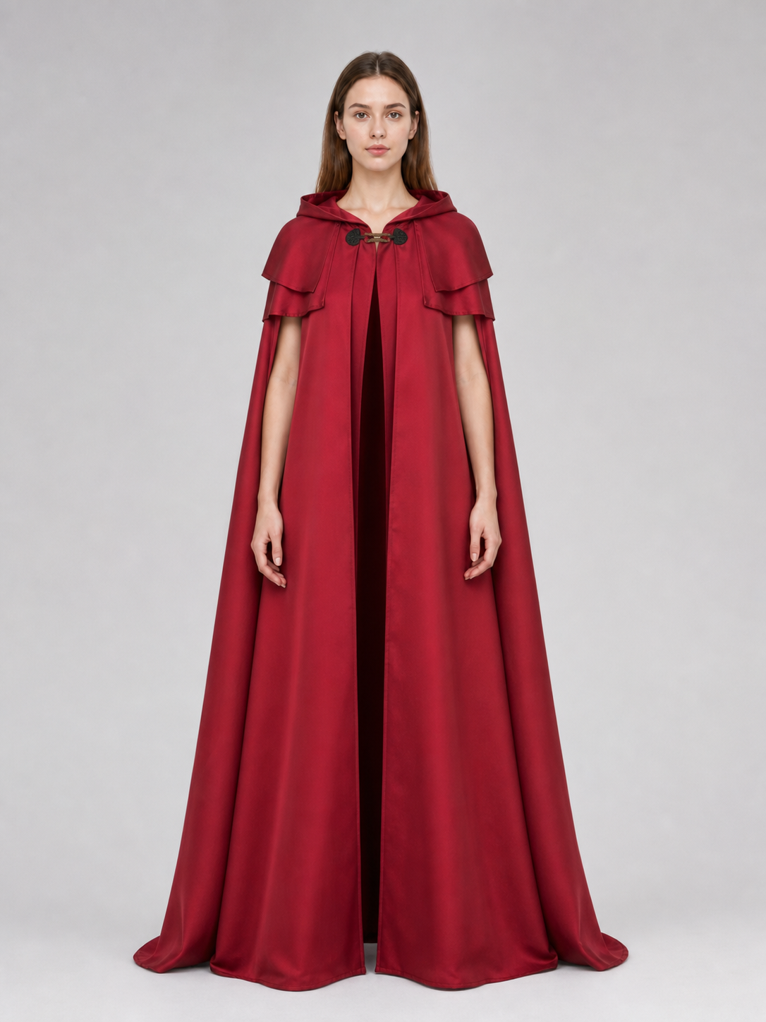 Red Hooded Cape Cloak with Pendant