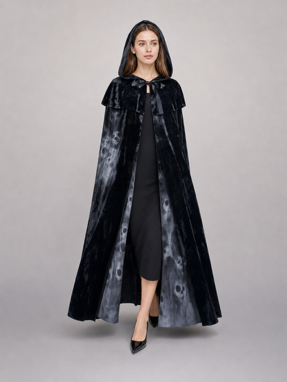 Black hooded costume cloak for cosplay