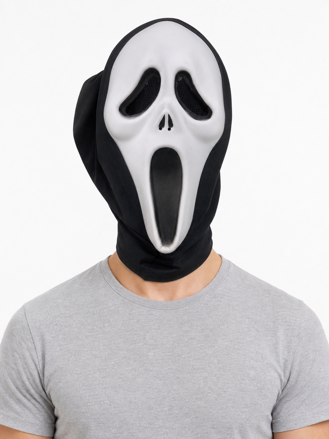 Halloween Masquerade Mask with Black Mesh front view 4