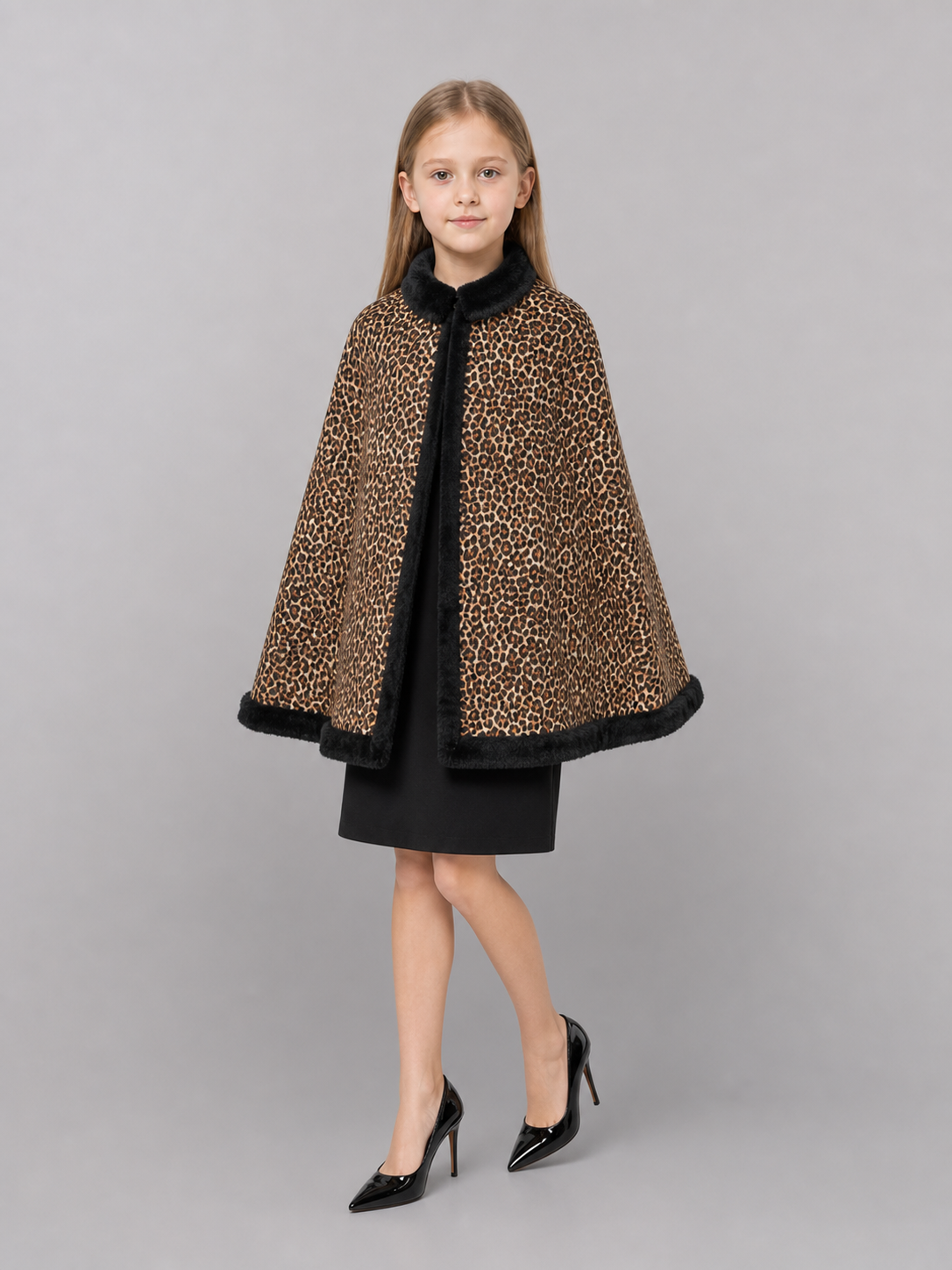 Leopard-Print Costume with Ears and Skirt