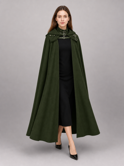 Long Green Hooded Carnival Cloak