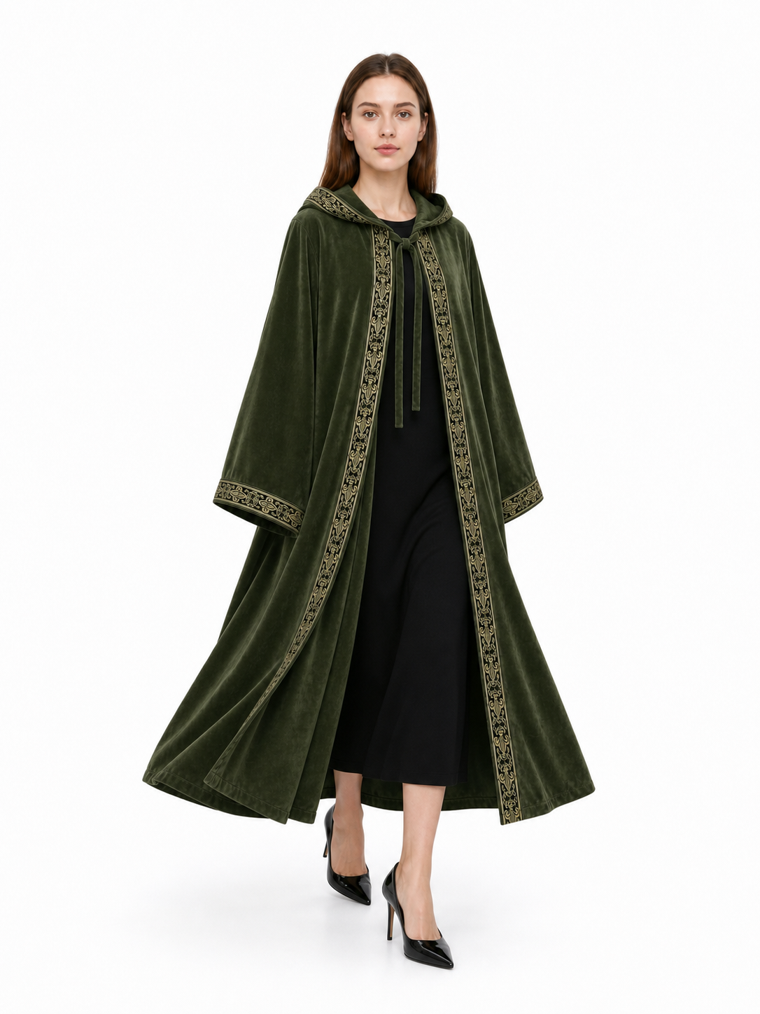 Green Hooded Costume Cloak for Cosplay