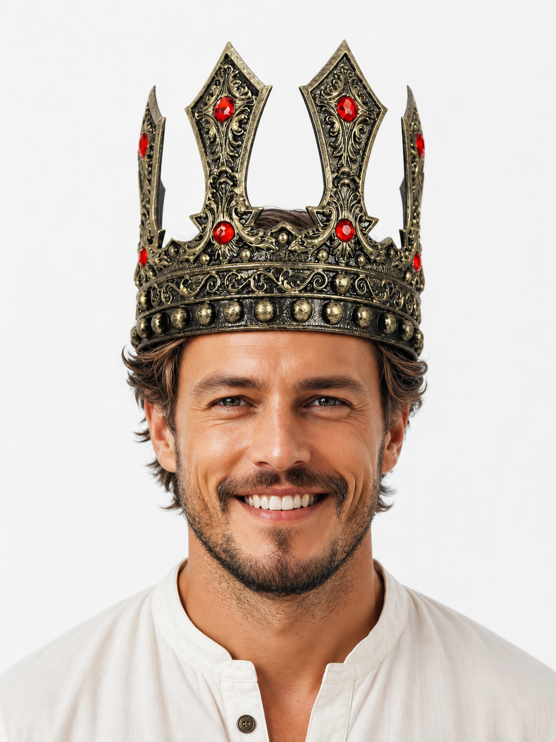 Carnival Crown with Red Rhinestones for Cosplay