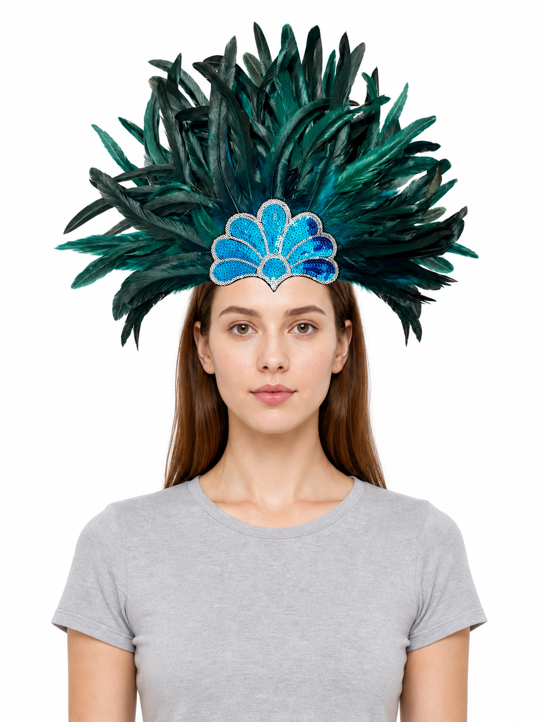Carnival Headpiece with Blue Feathers