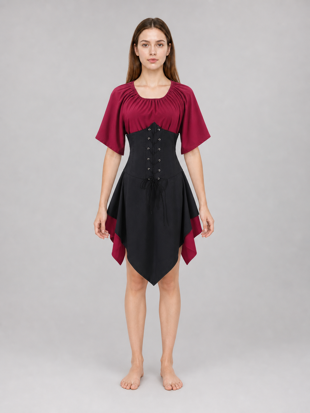 Gothic-Style Costume Dress with Corset Panel