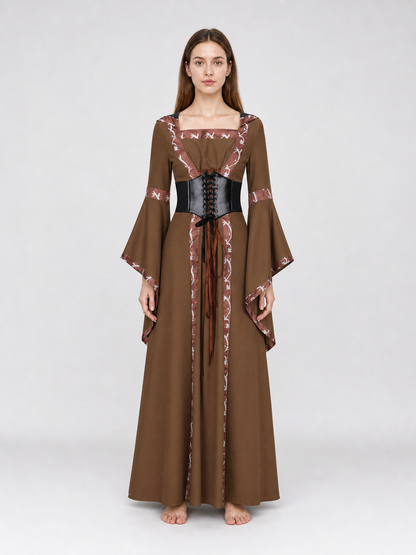 Medieval Hooded Lace-Up Dress
