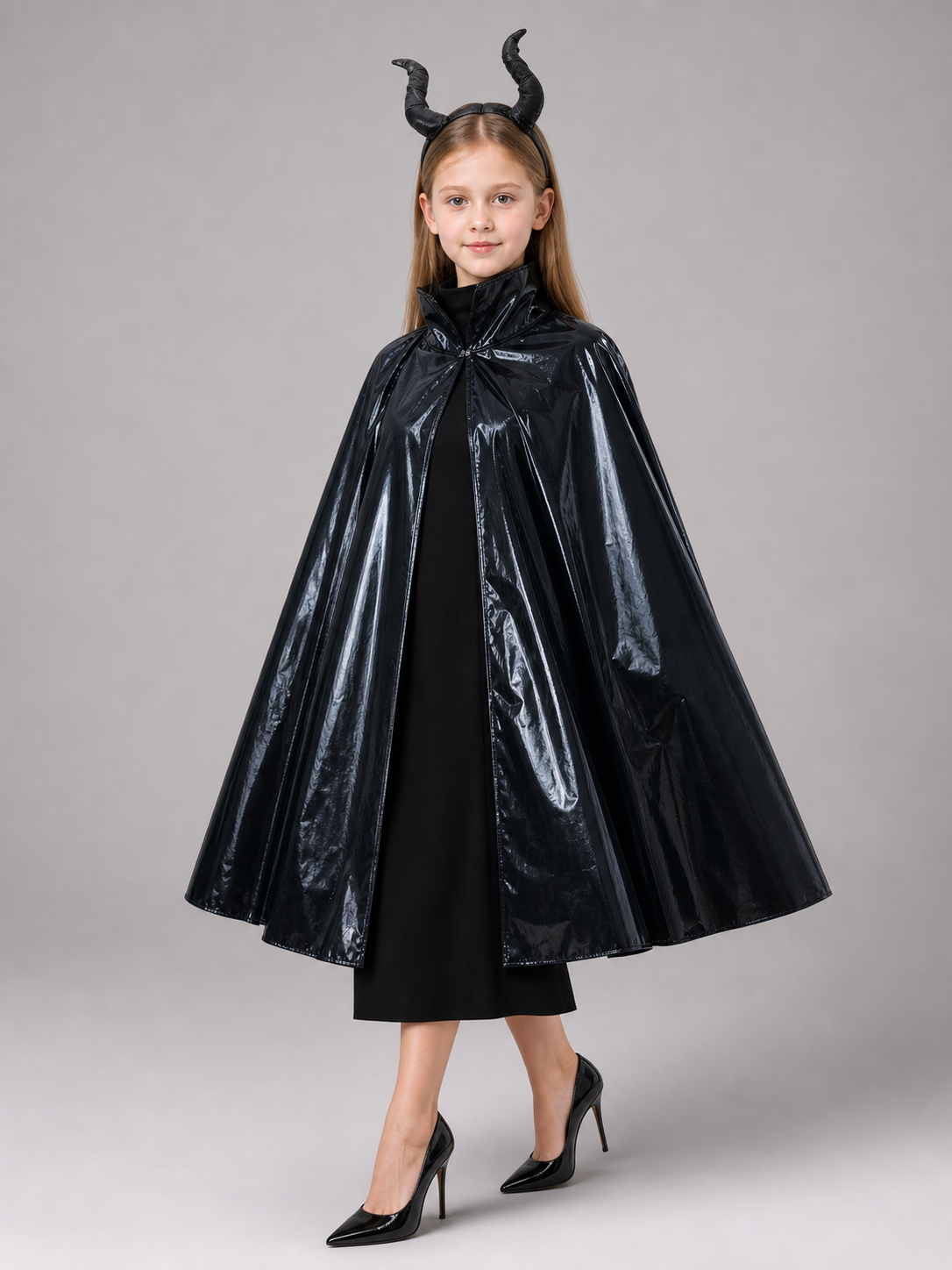 Black Carnival Cape with Horn Headband