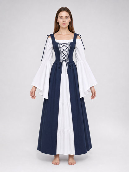 Medieval-Style Dress with Square Neckline