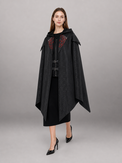 Black Gothic Hooded Costume Cloak
