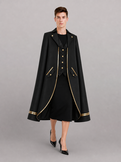 Black Costume Tailcoat with Gold Trim