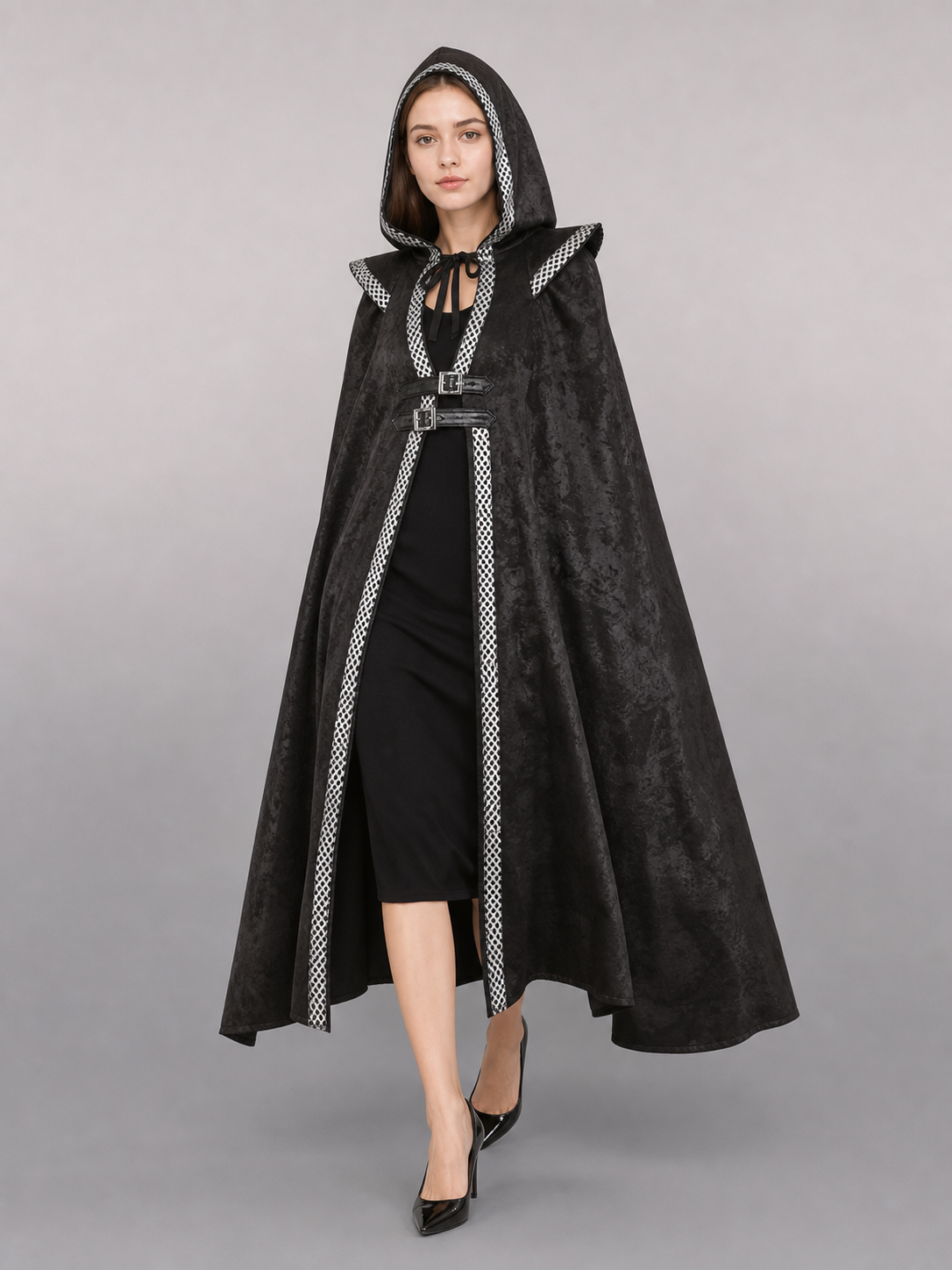 Black Hooded Costume Cape for Cosplay