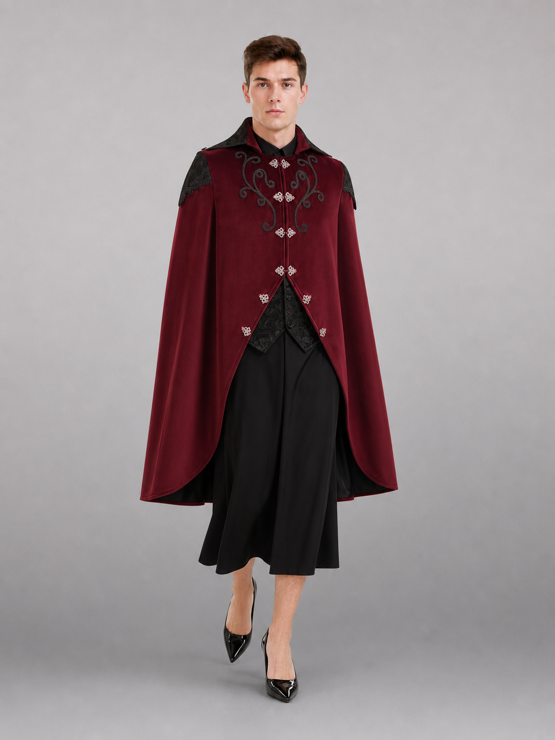 Gothic Tailcoat with Black Trim for Cosplay