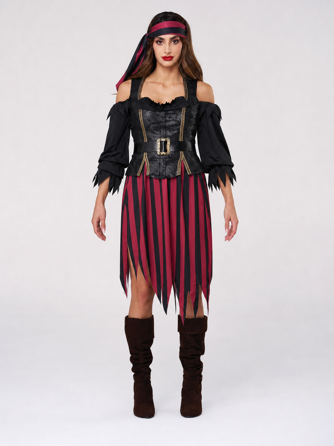 Pirate Cosplay Costume with Corset and Headscarf