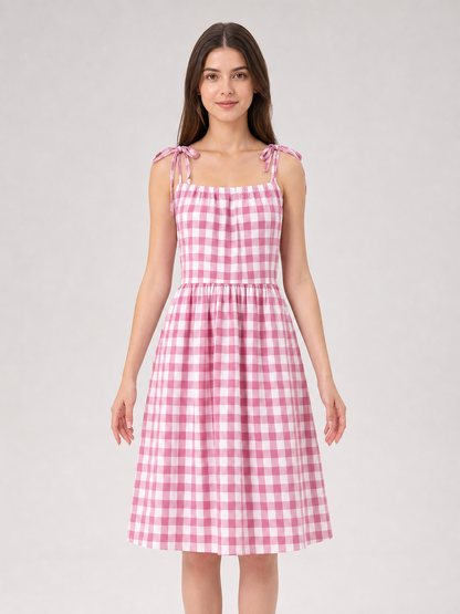 Barbie-Style Costume: Plaid Dress and Hat