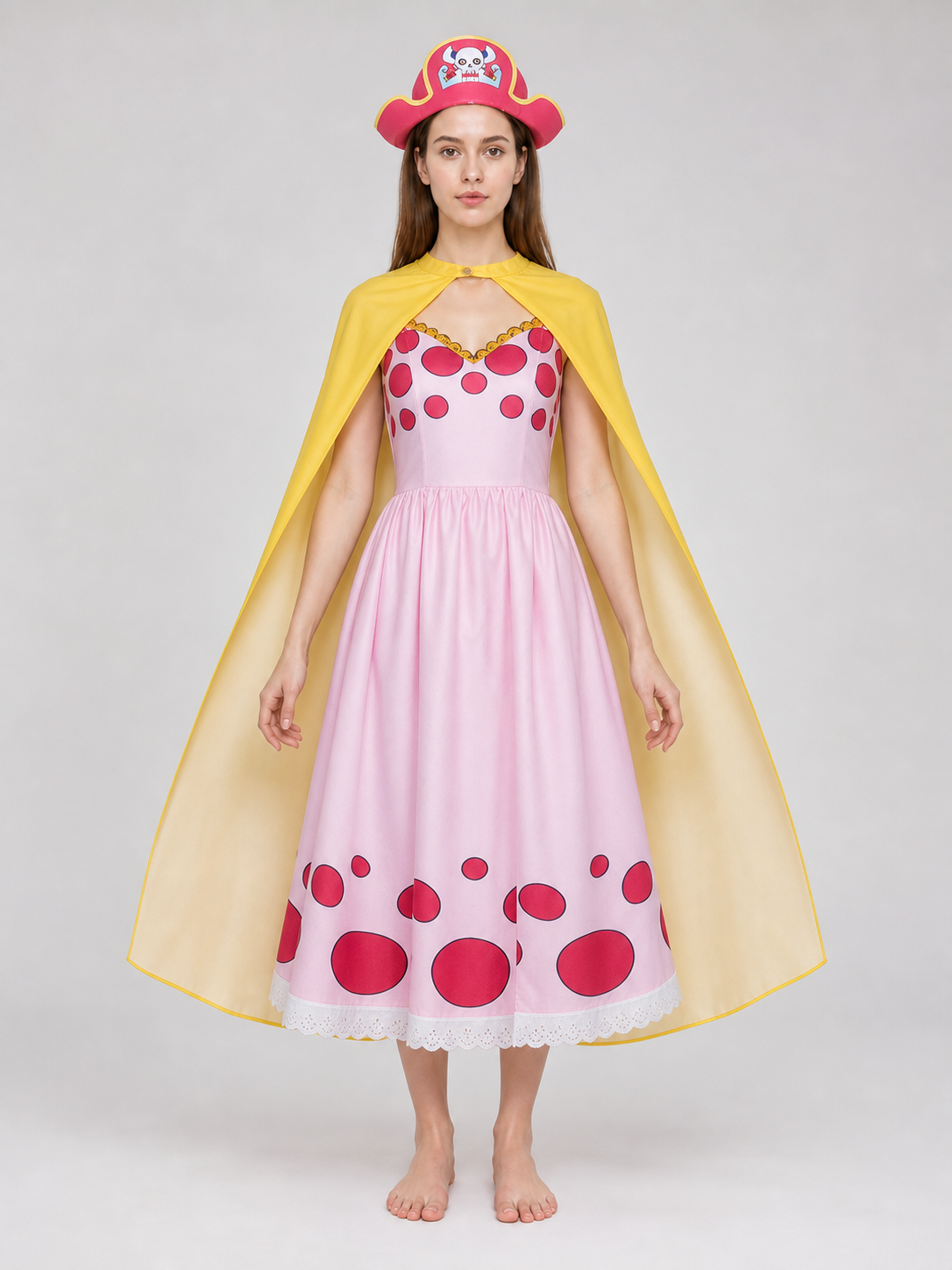 Charlotte Linlin Cosplay Costume: Dress, Cloak, and Hat