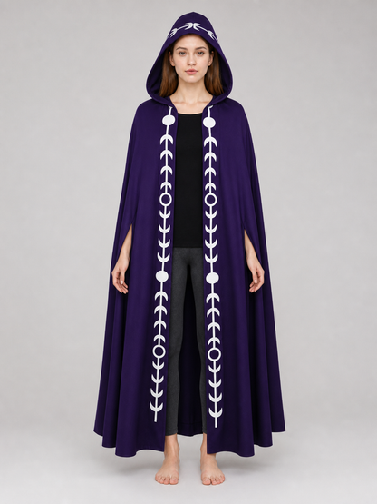 Purple Hooded Cape in Medieval Style