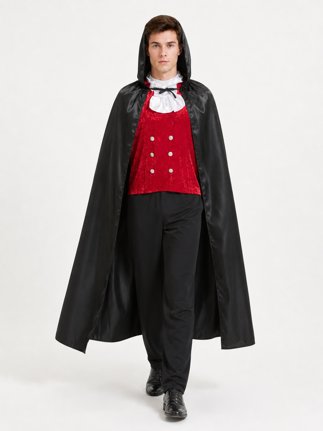 Black Hooded Carnival Cloak for Cosplay