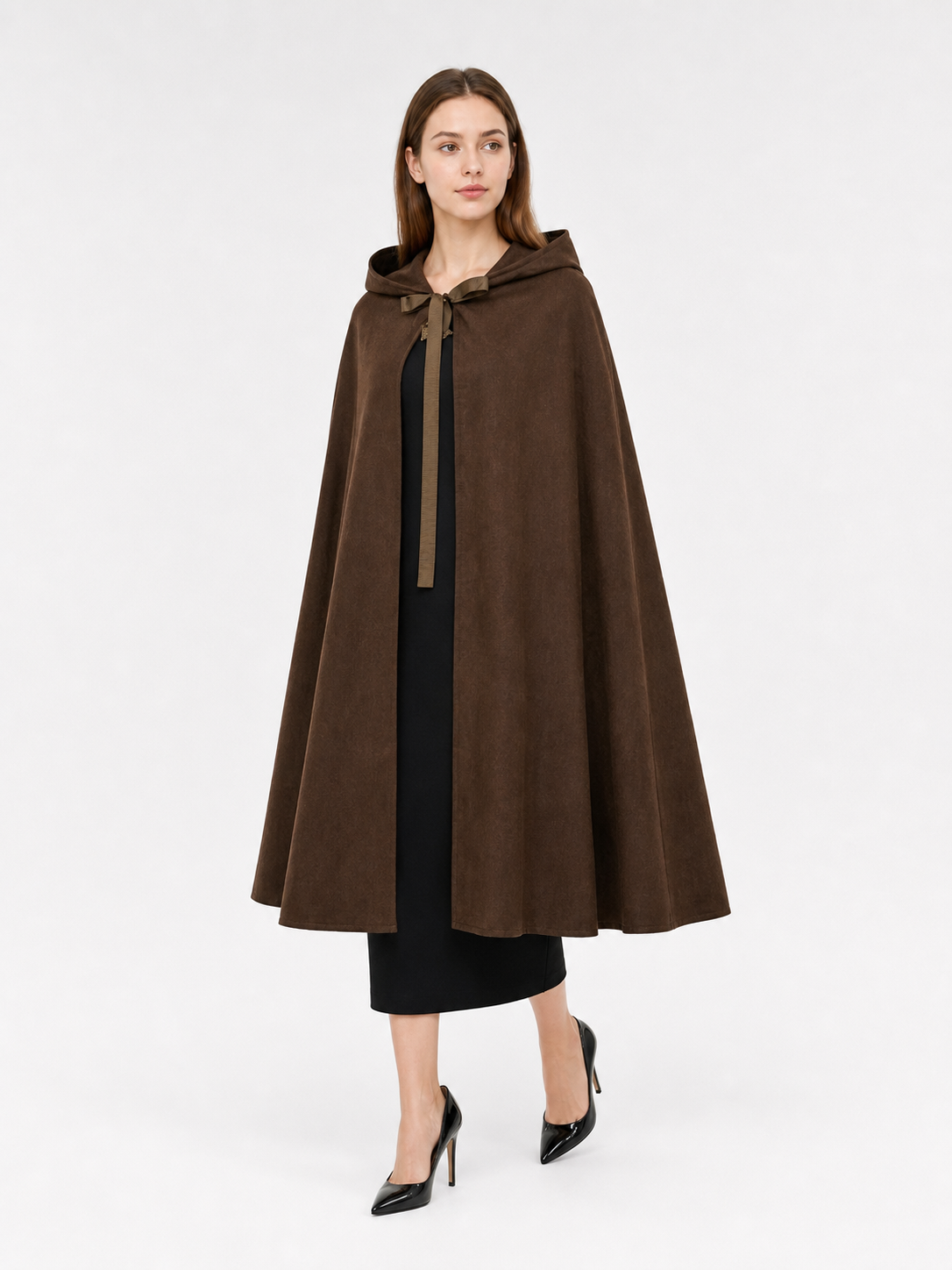 Brown carnival hood with tie