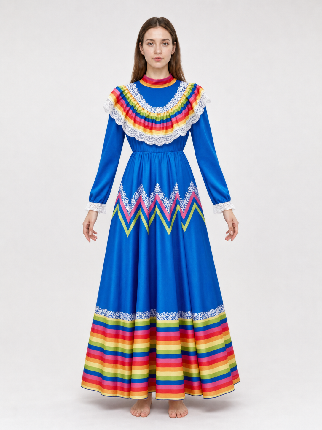 Mexican Stage Dress with a Full Skirt