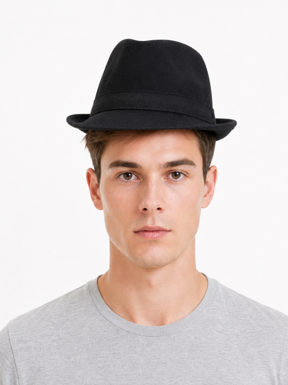 Carnival Fedora Hat with Ribbon and Wide Brim