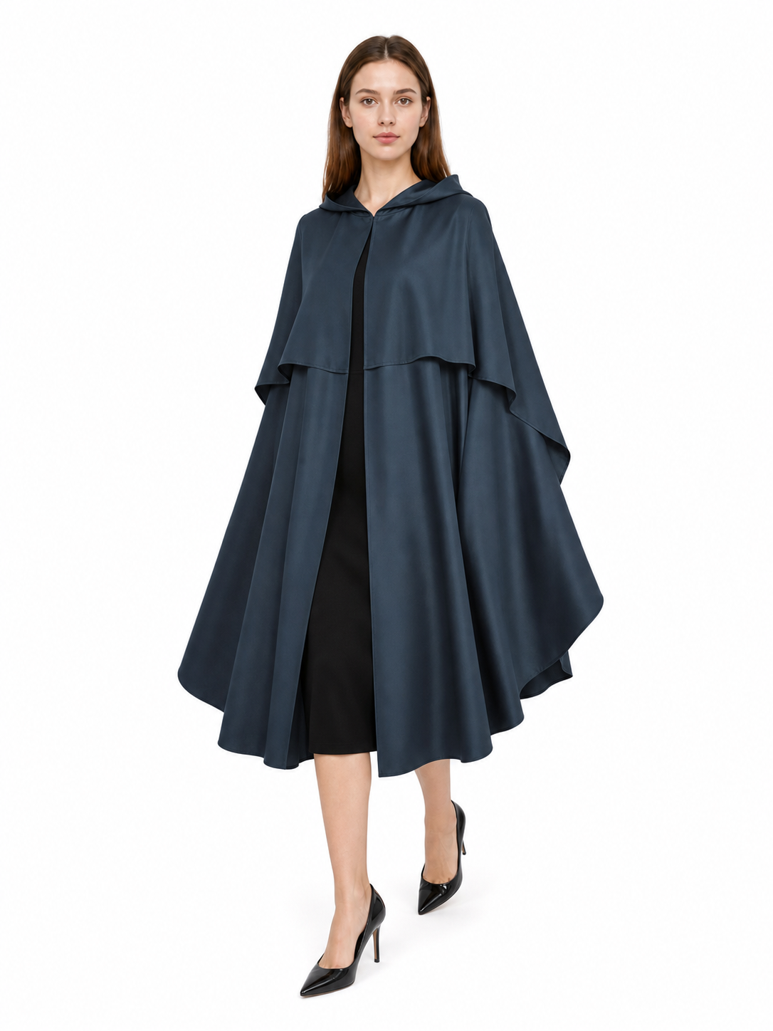 Dark Blue Hooded Costume Cape for Cosplay