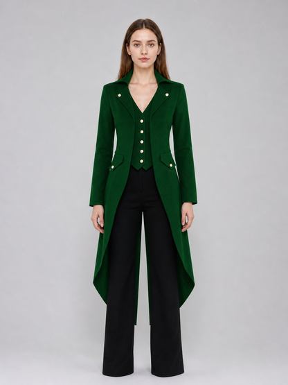 Long Dark Green Gothic-Style Tailcoat