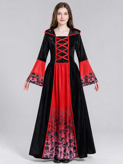 Hooded vampire costume dress, gothic look