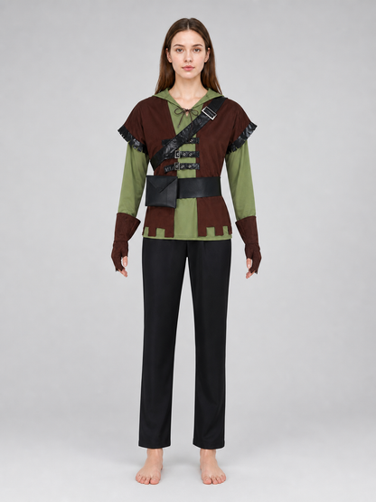 Green Arrow cosplay costume with vest and belt