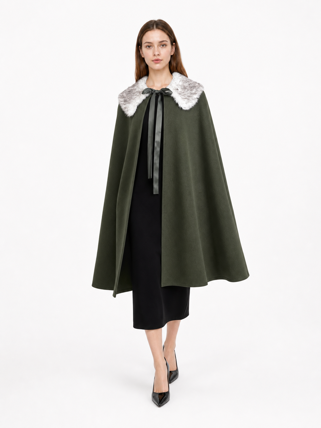 Dark Green Hooded Carnival Cloak
