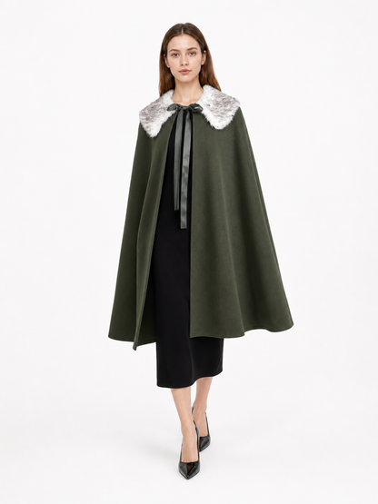 Dark Green Hooded Carnival Cloak