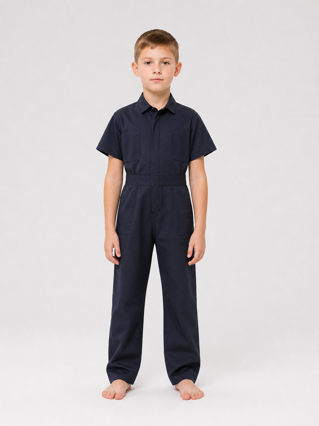 Practical children's short-sleeve jumpsuit