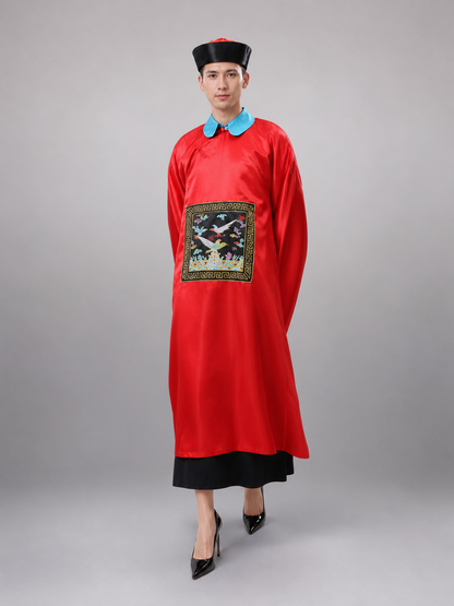 Red Chinese-Style Carnival Cape with Hat
