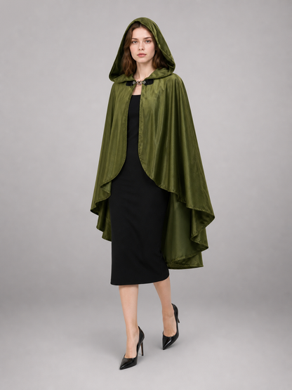 Green Costume Cloak with a Large Hood